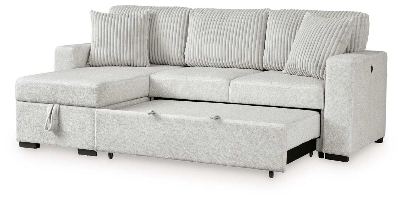 Wohlen - 2-Piece Sectional With Pop Up Sleeper And LAF Corner Chaise - Alloy