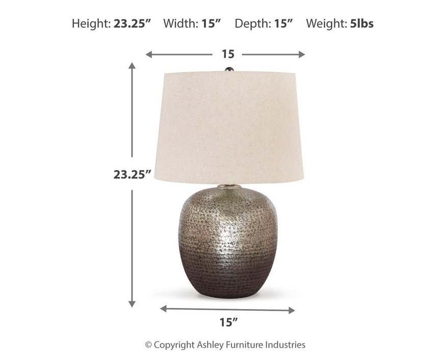 Magalie - Antique Silver Finish - Metal Table Lamp