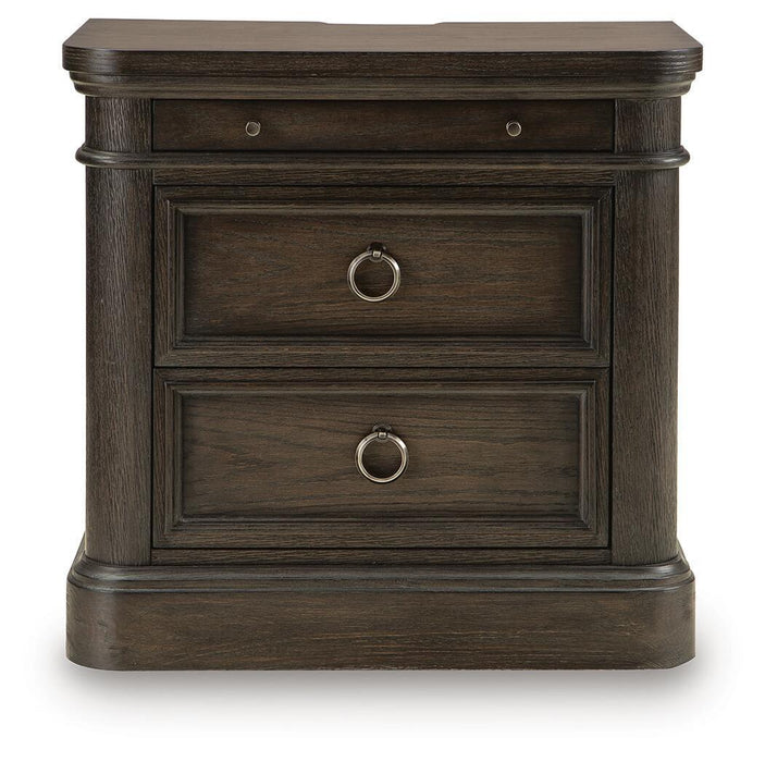 Wickenger - Two Drawer Night Stand - Dark Brown