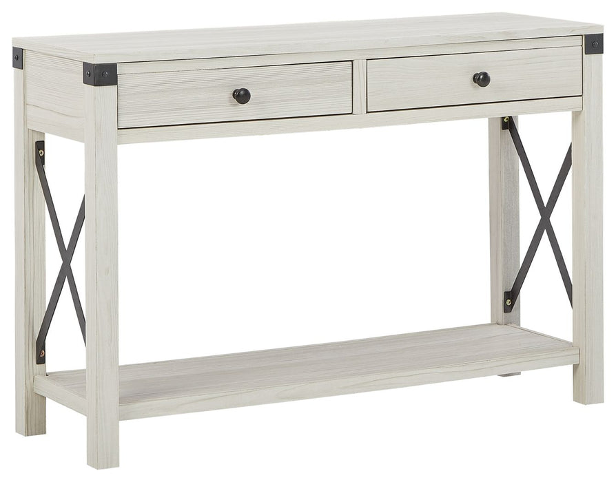 Bayflynn - Whitewash - Console Sofa Table With 2 Drawers