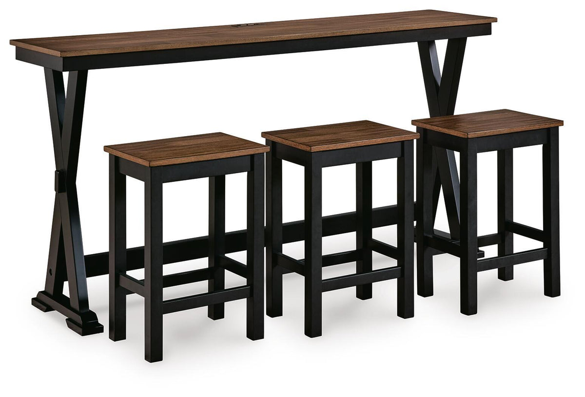 Wildenauer - Rectangular Dining Room Counter Table Set (Set of 4