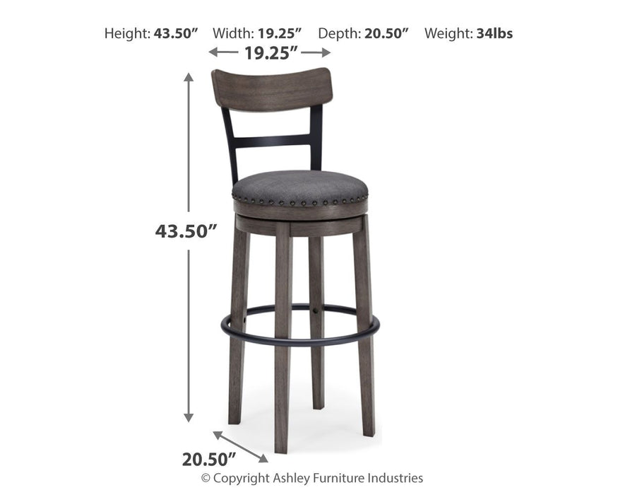 Caitbrook - Gray - Tall Uph Swivel Barstool