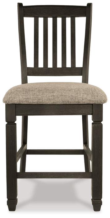 Tyler Creek - Black / Grayish Brown - Upholstered Barstool (Set of 2)