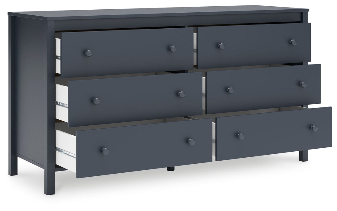 Simmenfort - Navy Blue - Six Drawer Dresser