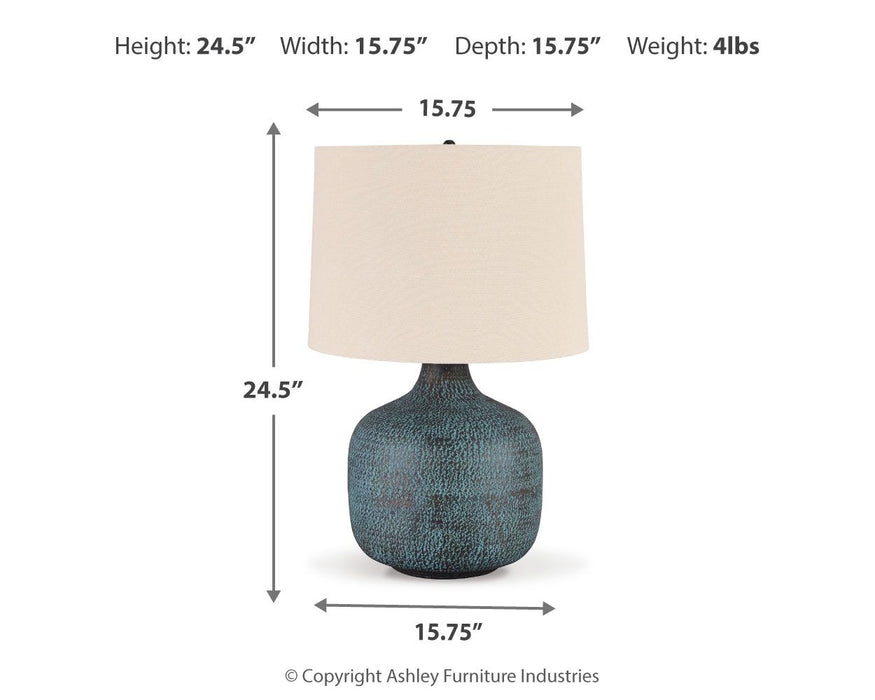 Malthace - Patina - Metal Table Lamp