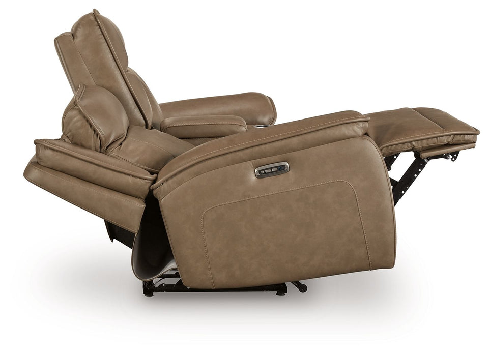 Glencroft - Power Reclining Loveseat With Console / Adjustable Headrest - Sahara