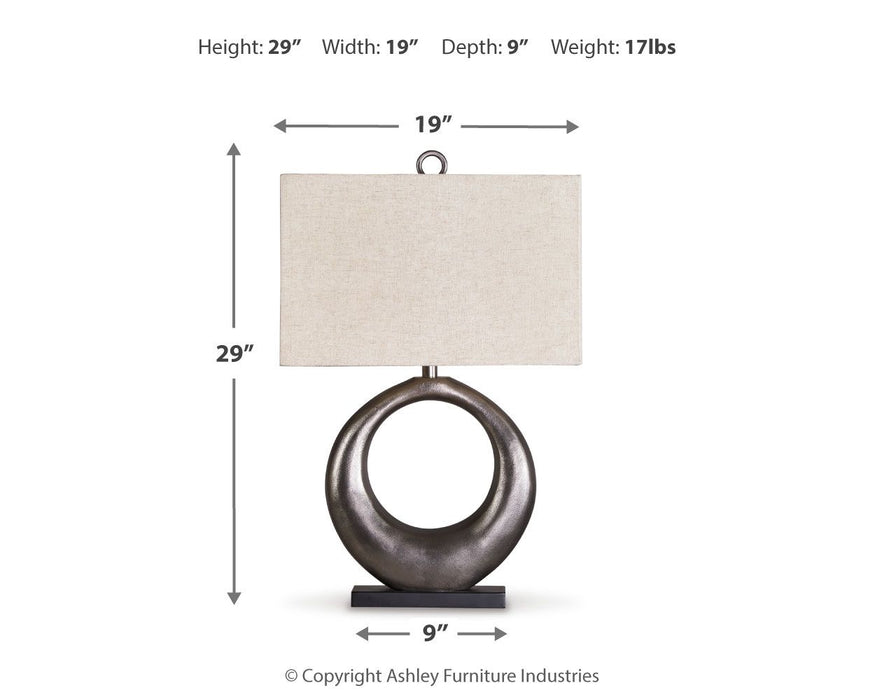 Saria - Antique Silver Finish - Metal Table Lamp