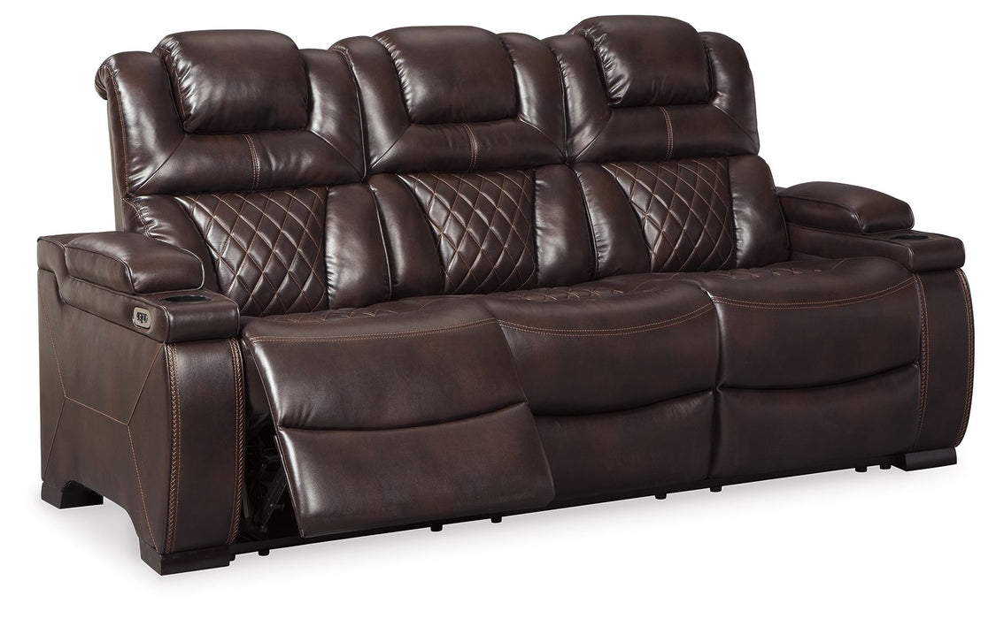 Warnerton - Brown Dark - Pwr Rec Sofa With Adj Headrest