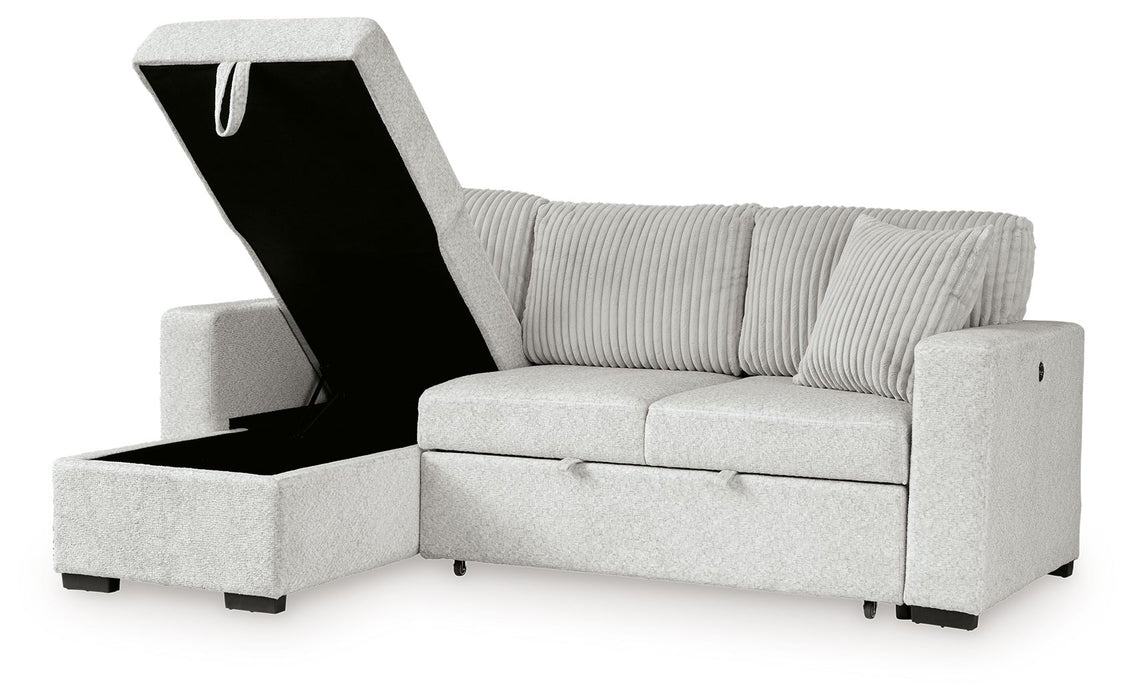 Wohlen - 2-Piece Sectional With Pop Up Sleeper And LAF Corner Chaise - Alloy