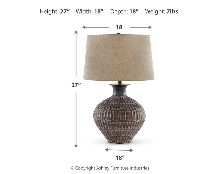 Magan - Antique Bronze Finish - Metal Table Lamp